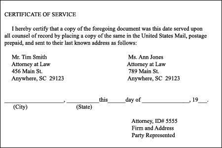 Image of Certificate of Service